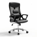 Mesh and leather ergonomic office chair with adjustable height black 60 x 60 x 100cm