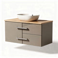 Bathroom vanity cabinet with wood top and ceramic sink 80 x 50 x 40cm
