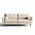 Fabric sofa with wooden legs in light beige color 180 x 90 x 75cm