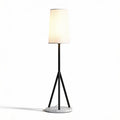Tripod floor lamp with white shade and marble base 30 x 30 x 140cm