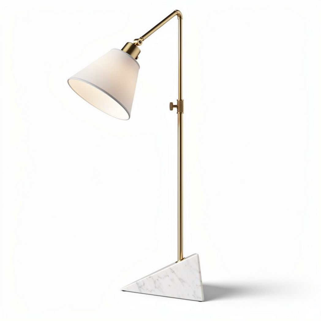 Brass and marble table lamp with adjustable shade for modern decor 30 x 15 x 50cm