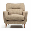 Fabric upholstered armchair in beige with wooden legs 80 x 80 x 85cm