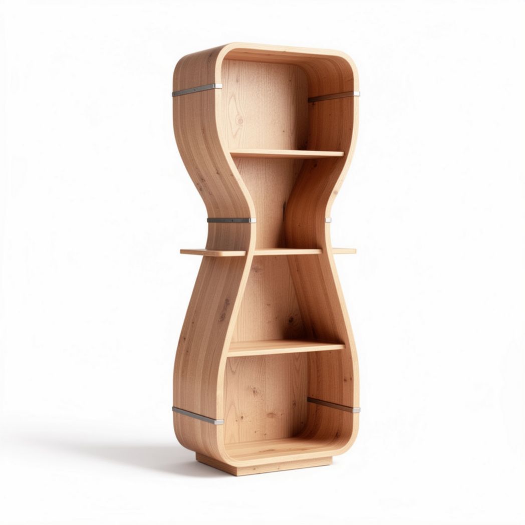 Wooden bookshelf for living room storage with three shelves 150 x 50 x 30cm